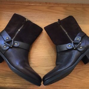Franco Sarto Black and Brown Ankle Boots